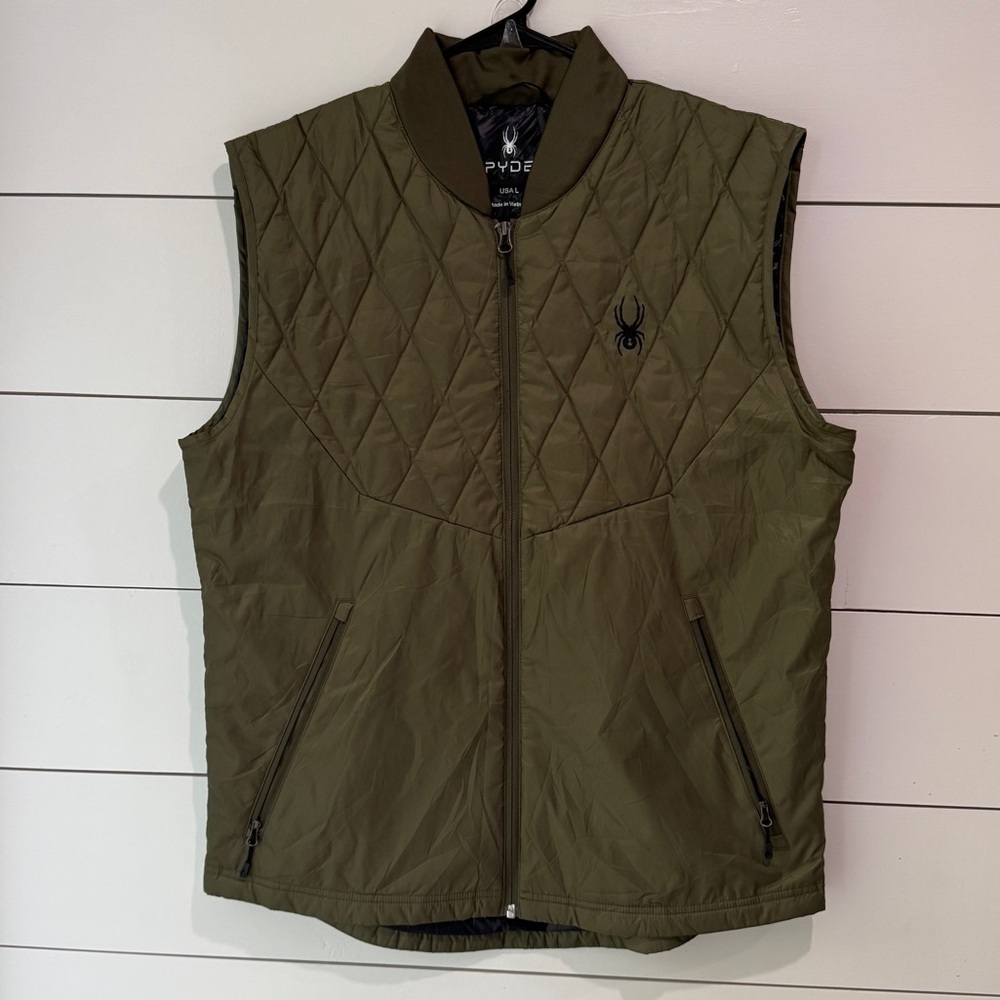 Spyder Men's Olive Quilted Vest Sz L